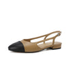 Chic Serenity Genuine Lambskin Strap Flats by Nostalgia Fashion New York