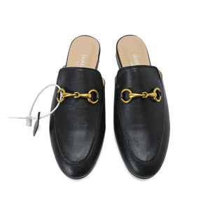 Urbane Genuine Leather Mules with Buckle by Nostalgia Fashion New York