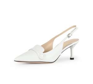 Pointed Toe Kitten Heel Slingbacks - Kaitlyn Pan Shoes