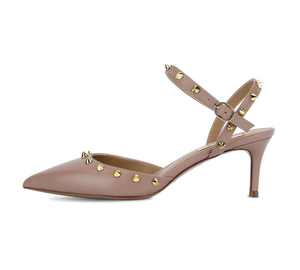 Studded Mid Heel Slingbacks - Kaitlyn Pan Shoes