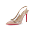 Spiky PVC Slingback Pink Sole Pumps - Kaitlyn Pan Shoes