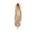 Crystal Buckle Satin Pumps - Kaitlyn Pan Shoes