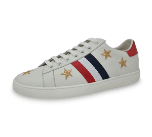 Zane Sneakers with Stripe Pattern and Stars - Kaitlyn Pan Shoes