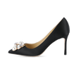 Pearl Buckle Satin Pumps - Kaitlyn Pan Shoes