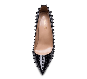 Spikes Pink Sole High Heel Pumps - Kaitlyn Pan Shoes