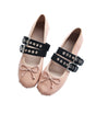 Rina Buckled Lace-up Ballet Flats - Kaitlyn Pan Shoes