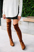 Paisley Slim Fit Over The Knee Flat Heel Boots - Kaitlyn Pan Shoes