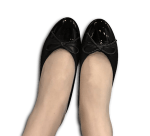 Lambskin Two Tone Bow Ballet Flats - Kaitlyn Pan Shoes