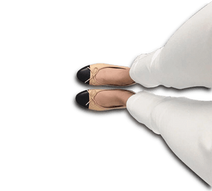 Lambskin Two Tone Bow Ballet Flats - Kaitlyn Pan Shoes