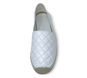 Quilted Leather Espadrille Slip-On Flats - Kaitlyn Pan Shoes