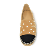 Valerie Suede Espadrille Slip-On with Pearls - Kaitlyn Pan Shoes