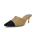 Debra Two Tone Kitten Heel Mules - Kaitlyn Pan Shoes